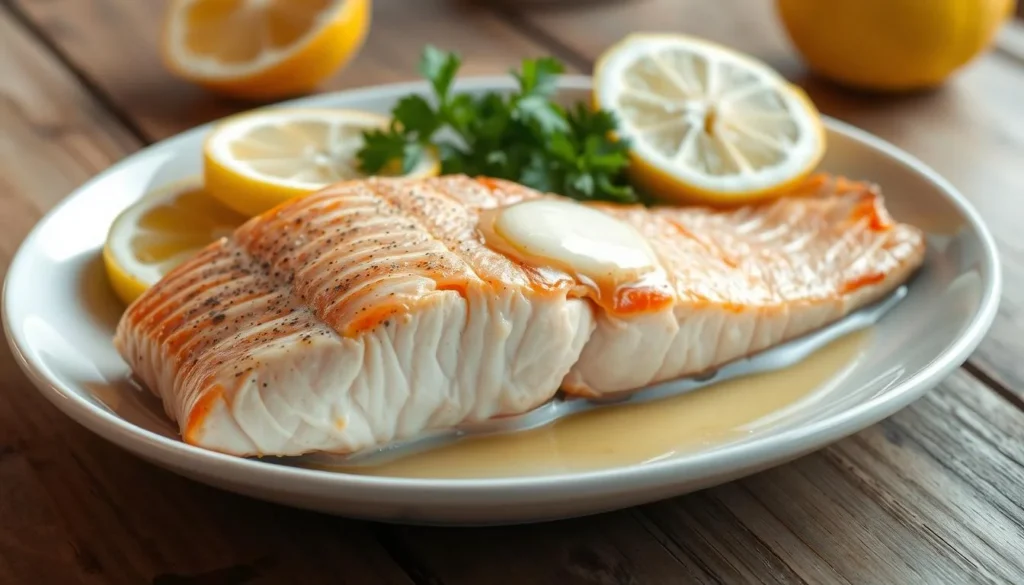 salmon with butter and lemon