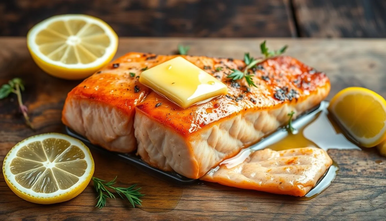 salmon with butter and lemon